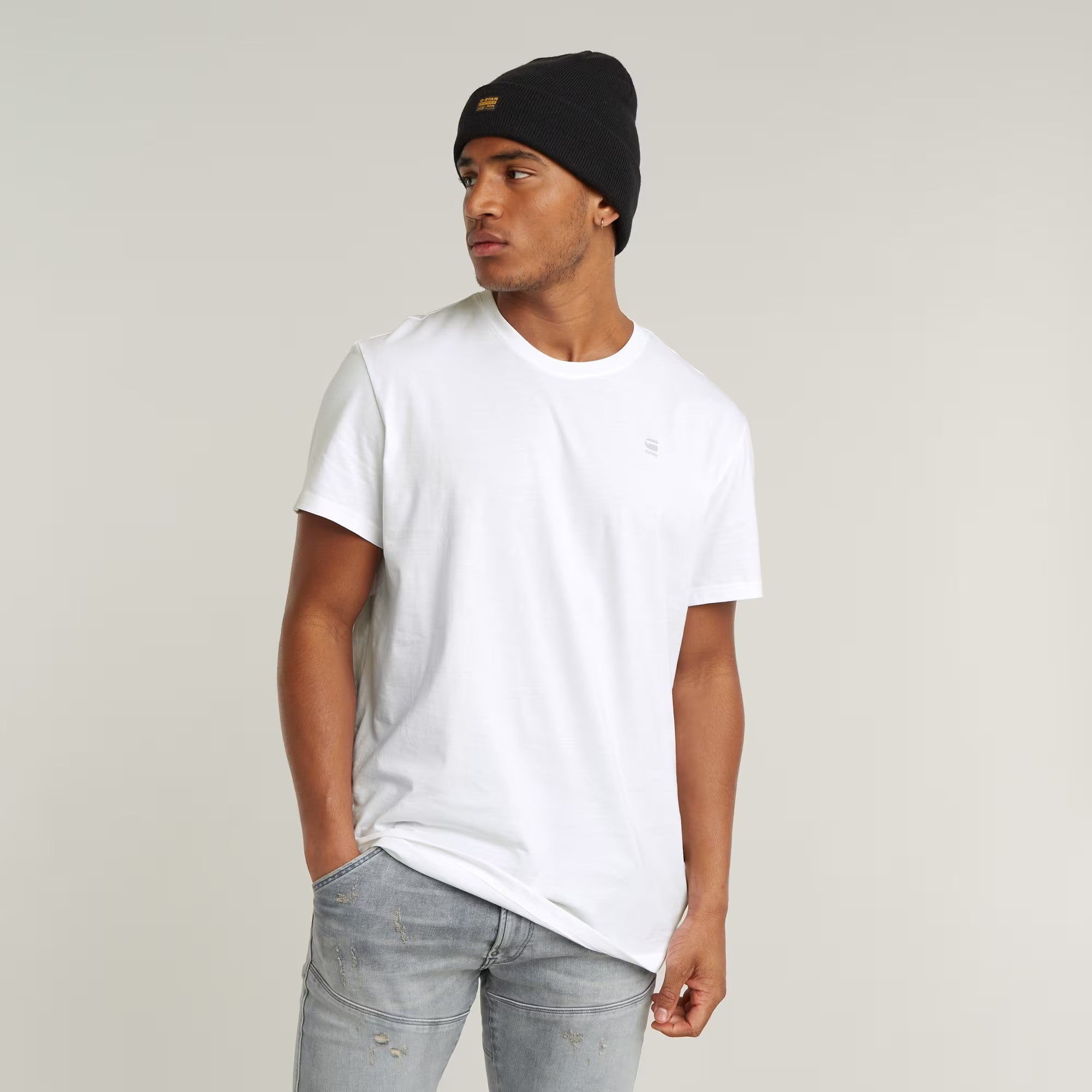 G-STAR RAW Ανδρικό T-shirt Βαμβάκι Λευκό Regular Fit D16411-336-110-white 1821607 1822043