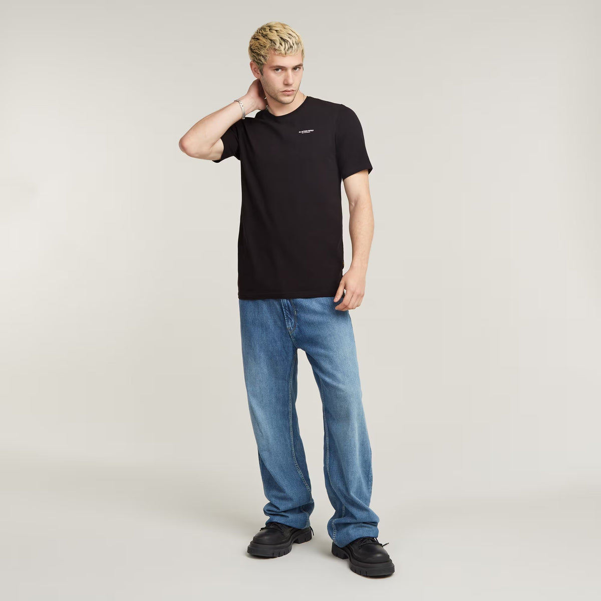 G-STAR RAW Ανδρικό T-shirt Βαμβάκι Μαύρο Regular Fit D19070-C723-6484/dk black 1822030