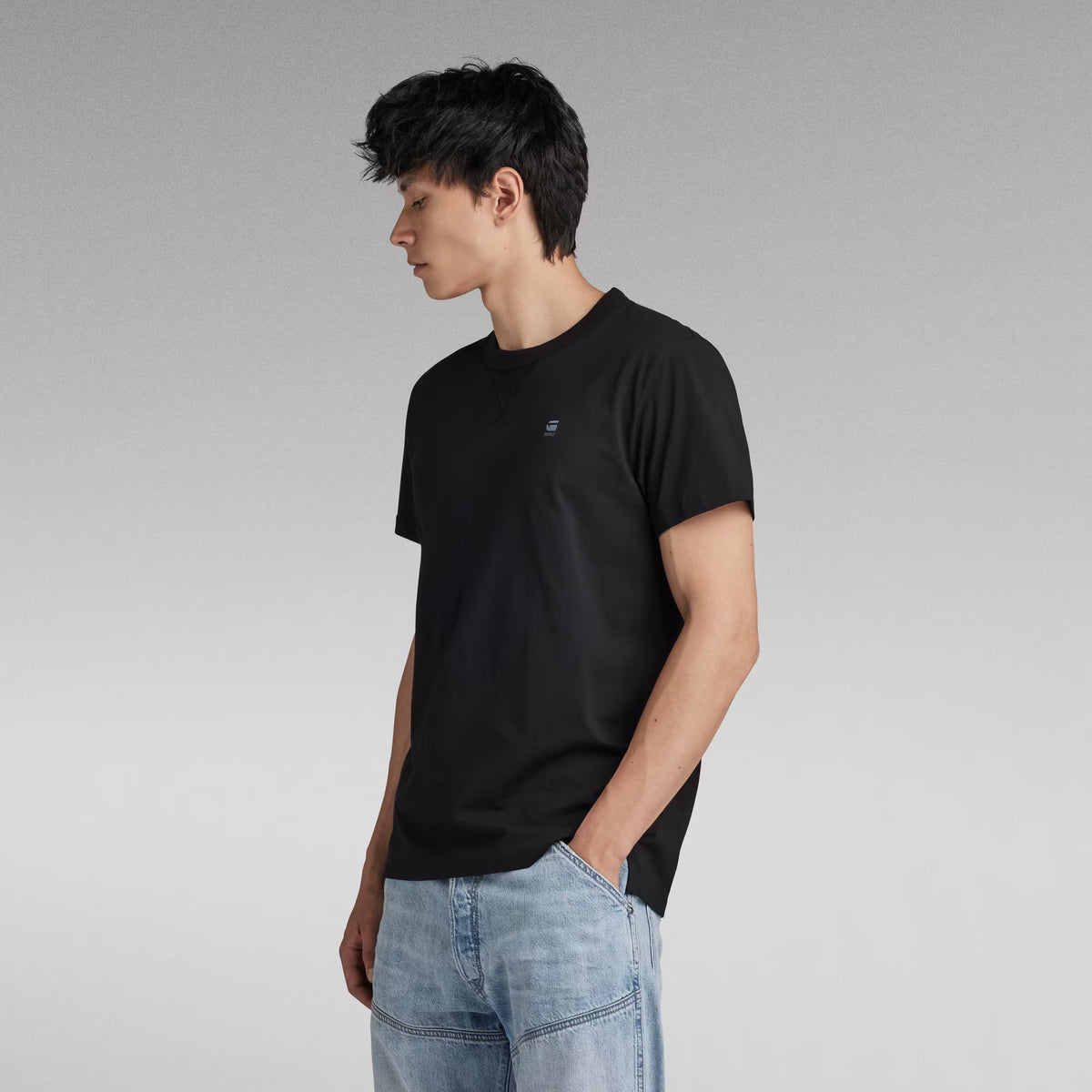 G-STAR RAW Ανδρικό T-shirt Βαμβάκι Μαύρο Regular Fit D24449-336-6484/6484-dk black 1822028
