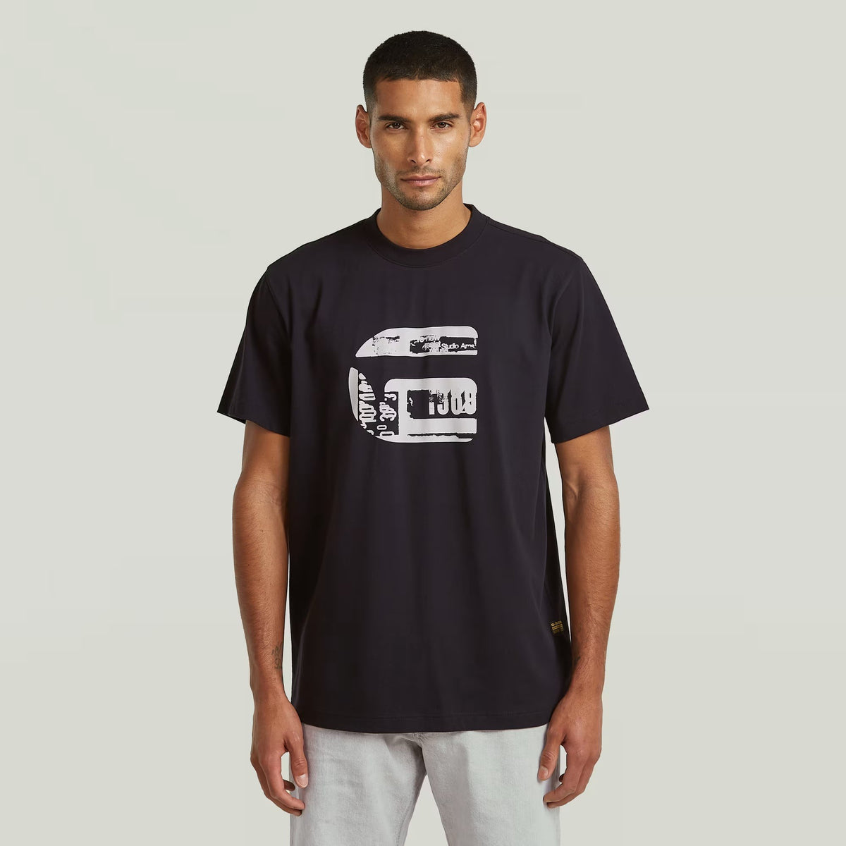 G-STAR RAW Ανδρικό T-shirt Βαμβάκι Μαύρο Regular Fit D28823-E385-6484/dk black 1822019
