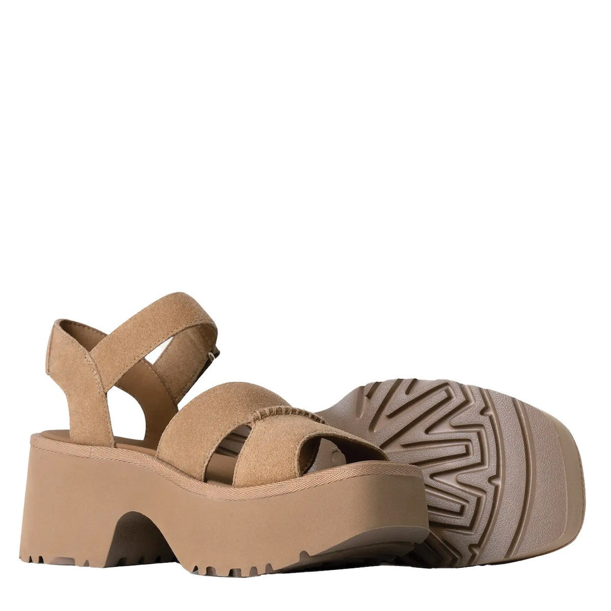 UGG Australia Γυναικεία Πέδιλα New Heights Δέρμα/Καστόρι Μπέζ 1167475-MDSD 1821992