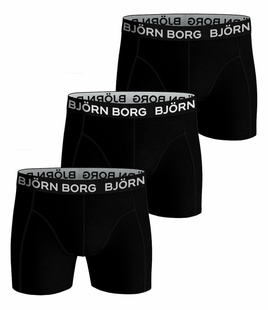 BJORN BORG Ανδρικά Μποξεράκια 3 Τμχ Βαμβάκι/Ελαστάνη Μαύρα 10000933-MP001 1822212