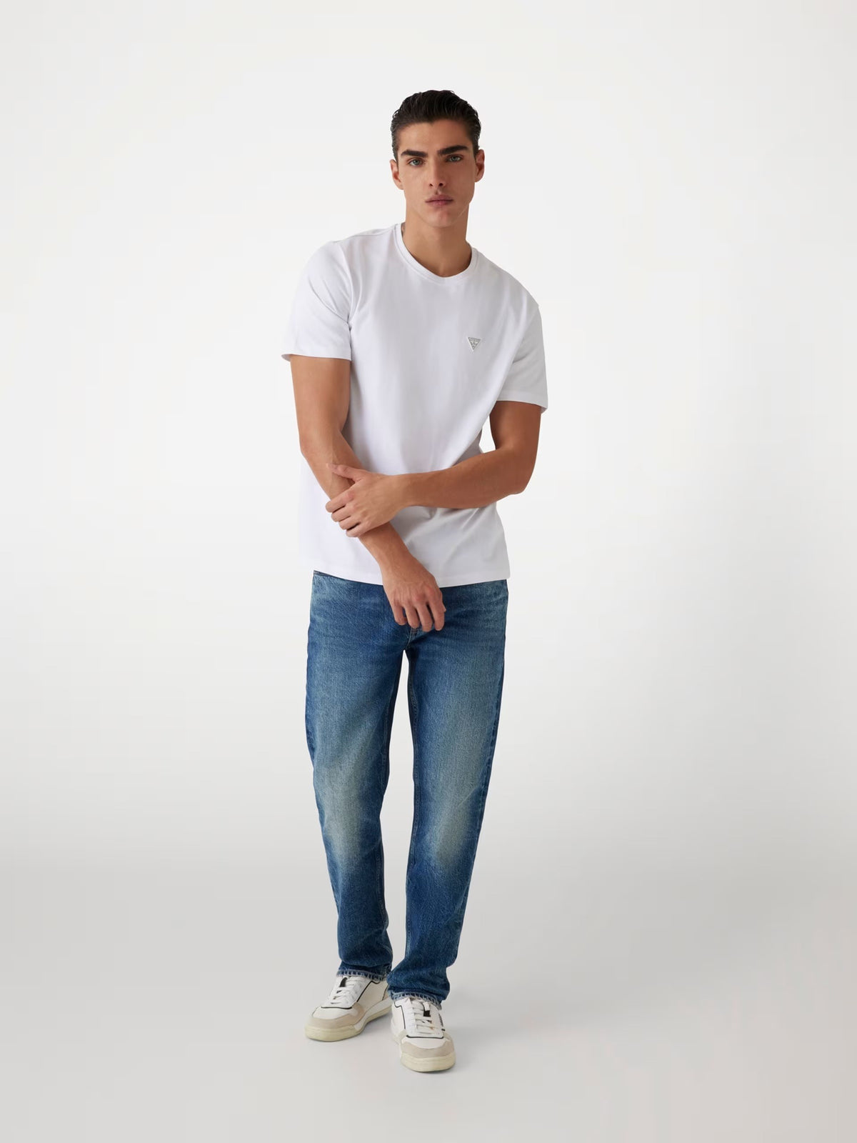 GUESS Ανδρικό T-Shirt Βαμβάκι Λευκό Regular Fit M4YI0AKCCM1-G011 PURE WHITE 1823449