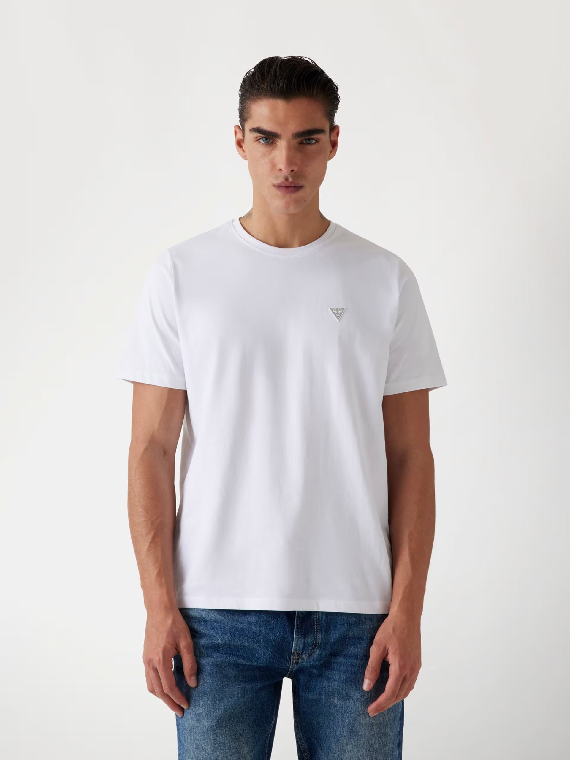 GUESS Ανδρικό T-Shirt Βαμβάκι Λευκό Regular Fit M4YI0AKCCM1-G011 PURE WHITE 1823449