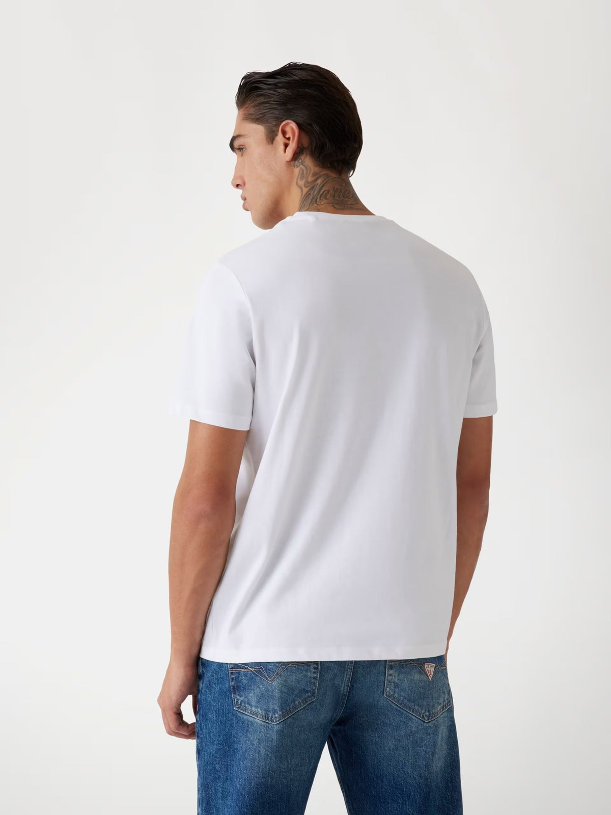 GUESS Ανδρικό T-Shirt Βαμβάκι Λευκό Regular Fit M4YI0AKCCM1-G011 PURE WHITE 1823449