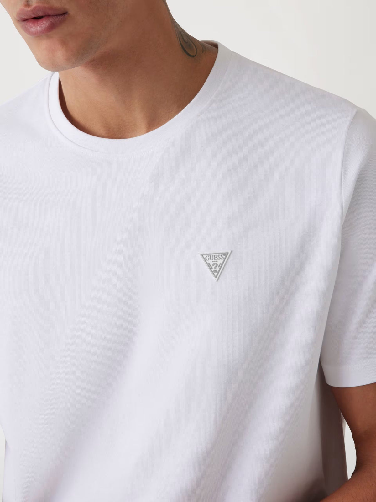 GUESS Ανδρικό T-Shirt Βαμβάκι Λευκό Regular Fit M4YI0AKCCM1-G011 PURE WHITE 1823449
