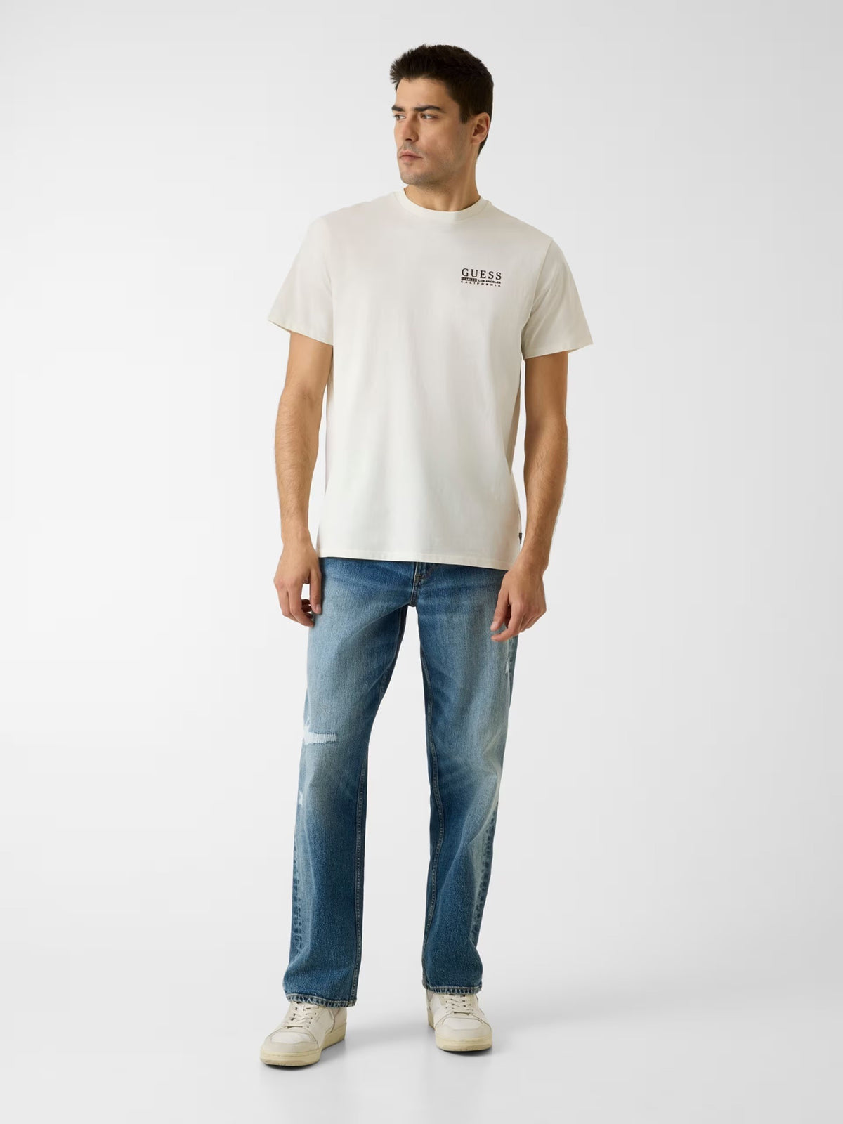 GUESS Ανδρικό T-Shirt Βαμβάκι Εκρού Regular Fit M6RI05KBW41-G291 JMILKY 1823454