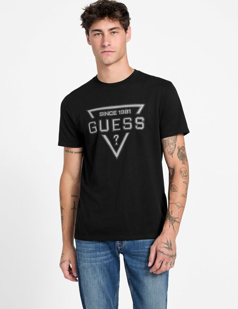 GUESS Ανδρικό T-Shirt Βαμβάκι Μαύρο Slim Fit M6RI09I3Z14-JBLK JET BLACK A996 1823451