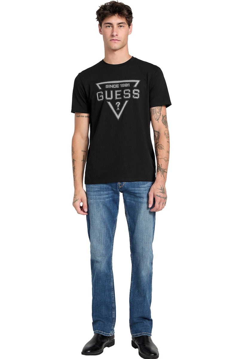 GUESS Ανδρικό T-Shirt Βαμβάκι Μαύρο Slim Fit M6RI09I3Z14-JBLK JET BLACK A996 1823451