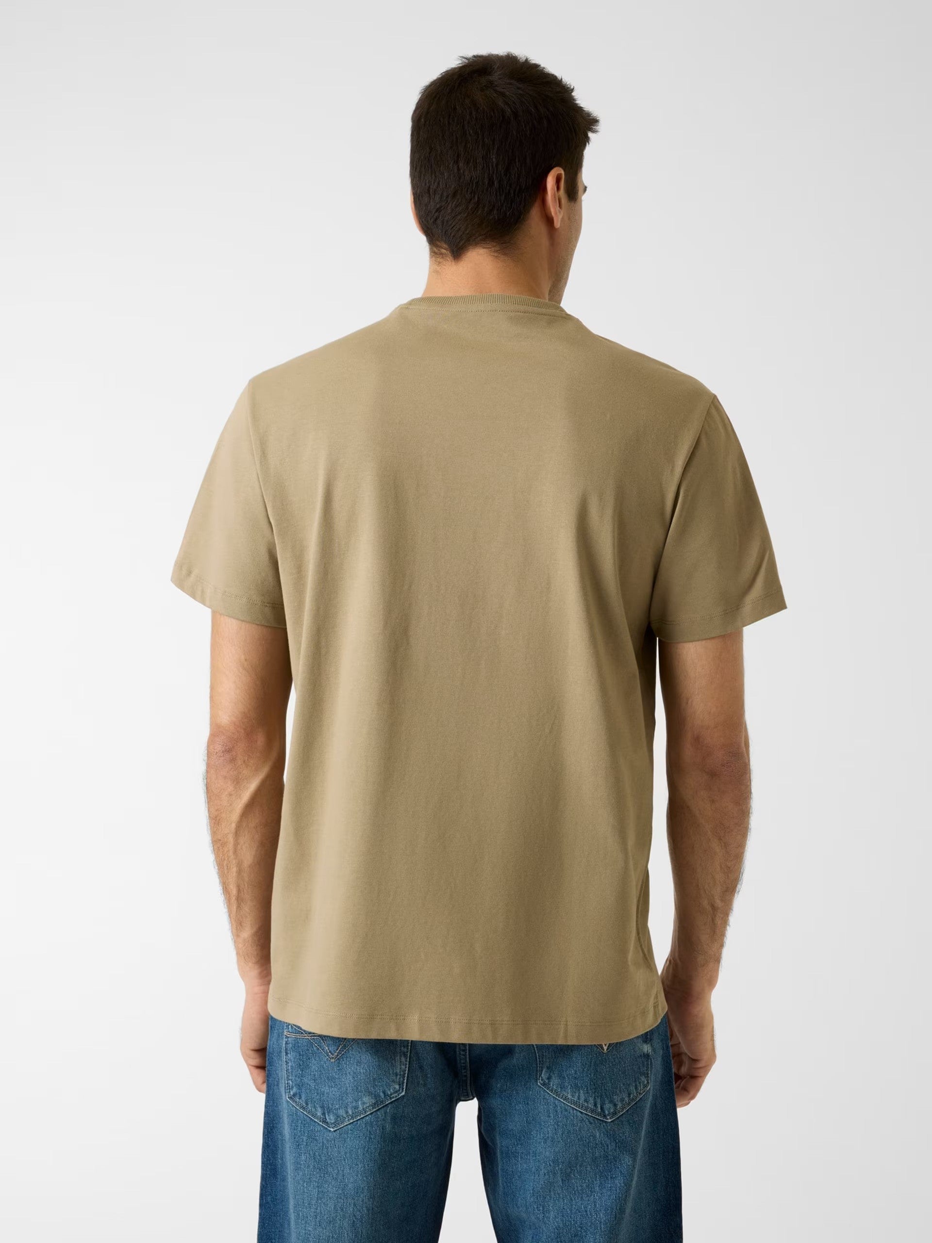 GUESS Ανδρικό T-Shirt Βαμβάκι Χακί Regular Fit M6RI22K8FQ4-G1ED KHAKI WAY 1823465