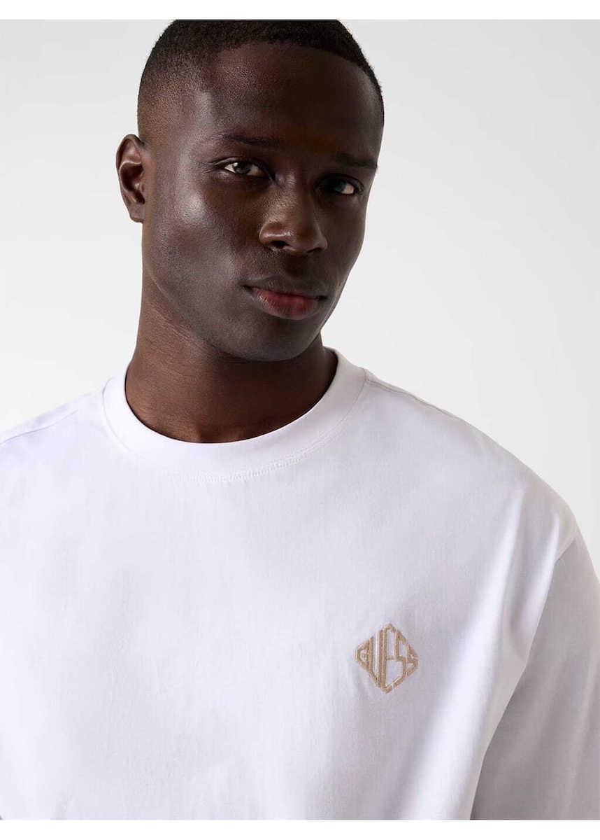 GUESS Ανδρικό T-Shirt Βαμβάκι Λευκό Regular Fit M6RI25I3Z14-G011 PURE WHITE 1823456
