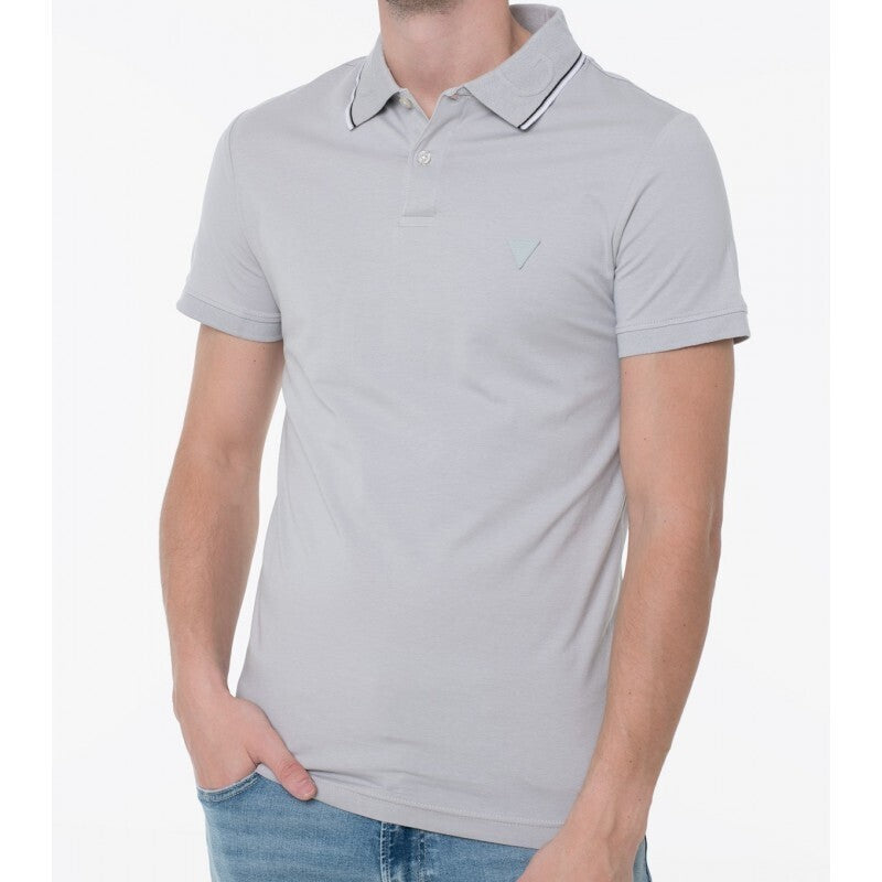 GUESS Ανδρικό T-Shirt Polo Πολυεστέρας/Ελαστάνη Γκρί Regular Fit M6RP66J1314-A92E WARM STONE GREY 1823450