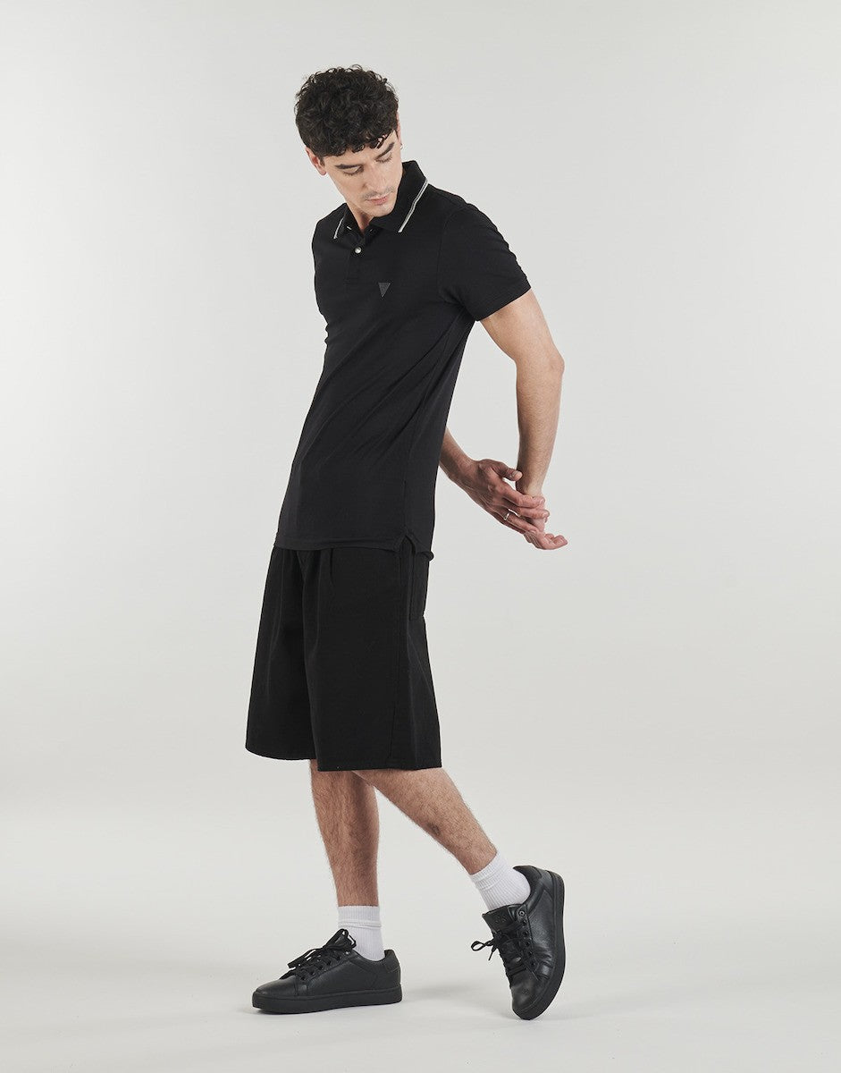 GUESS Ανδρικό T-Shirt Polo Πολυεστέρας/Ελαστάνη Μαύρο Regular Fit M6RP66J1314-JBLK JET BLACK A996 1823450