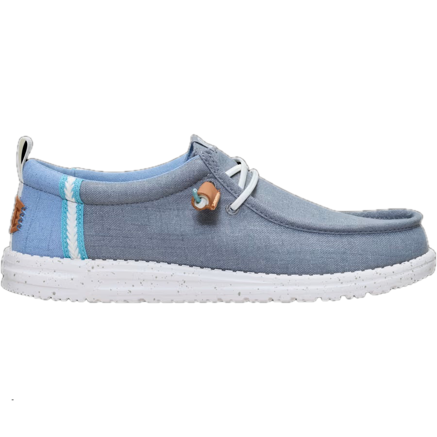 HEY DUDE Ανδρικά  Ιστιοπλοϊκά Παπούτσια Wally Craft Linen Ύφασμα Μπλέ 43086-Monument Grey/Faded Denim 1813352