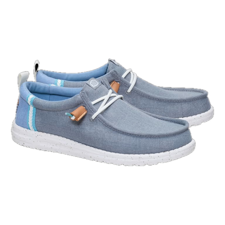 HEY DUDE Ανδρικά  Ιστιοπλοϊκά Παπούτσια Wally Craft Linen Ύφασμα Μπλέ 43086-Monument Grey/Faded Denim 1813352