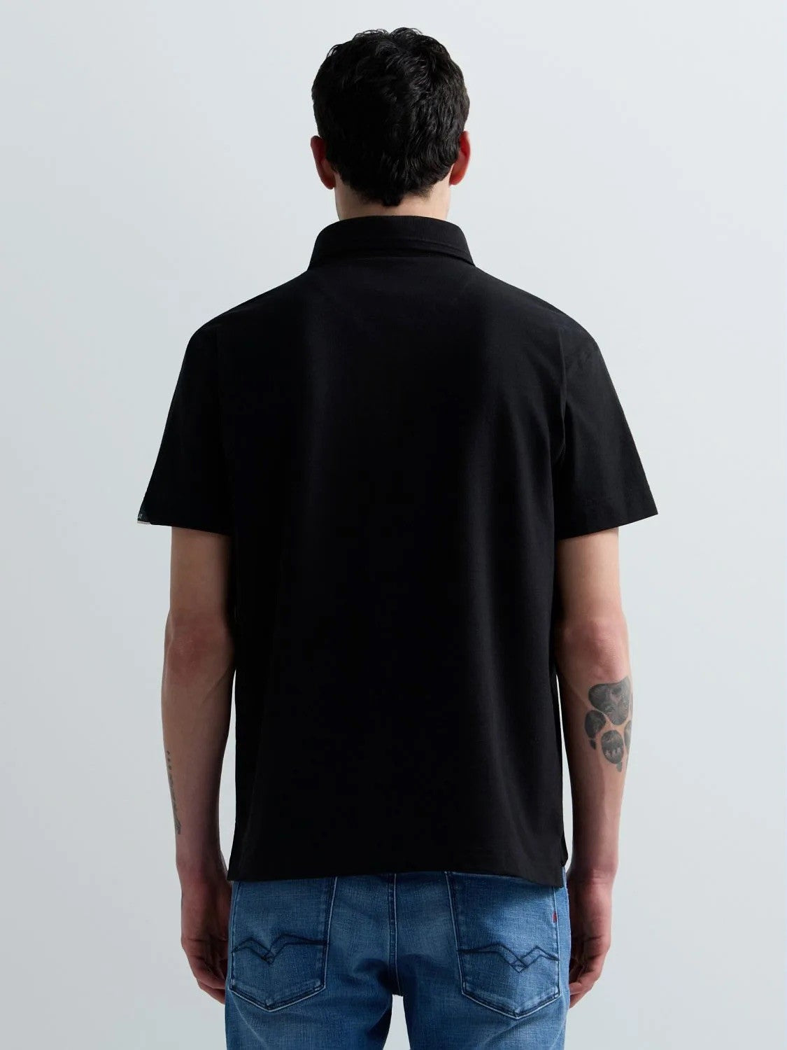 REPLAY Ανδρικό T-Shirt Polo Βαμβάκι/Ελαστάνη Μαύρο Regular Fit M3431.000.21868.576-098 BLACK 1823376