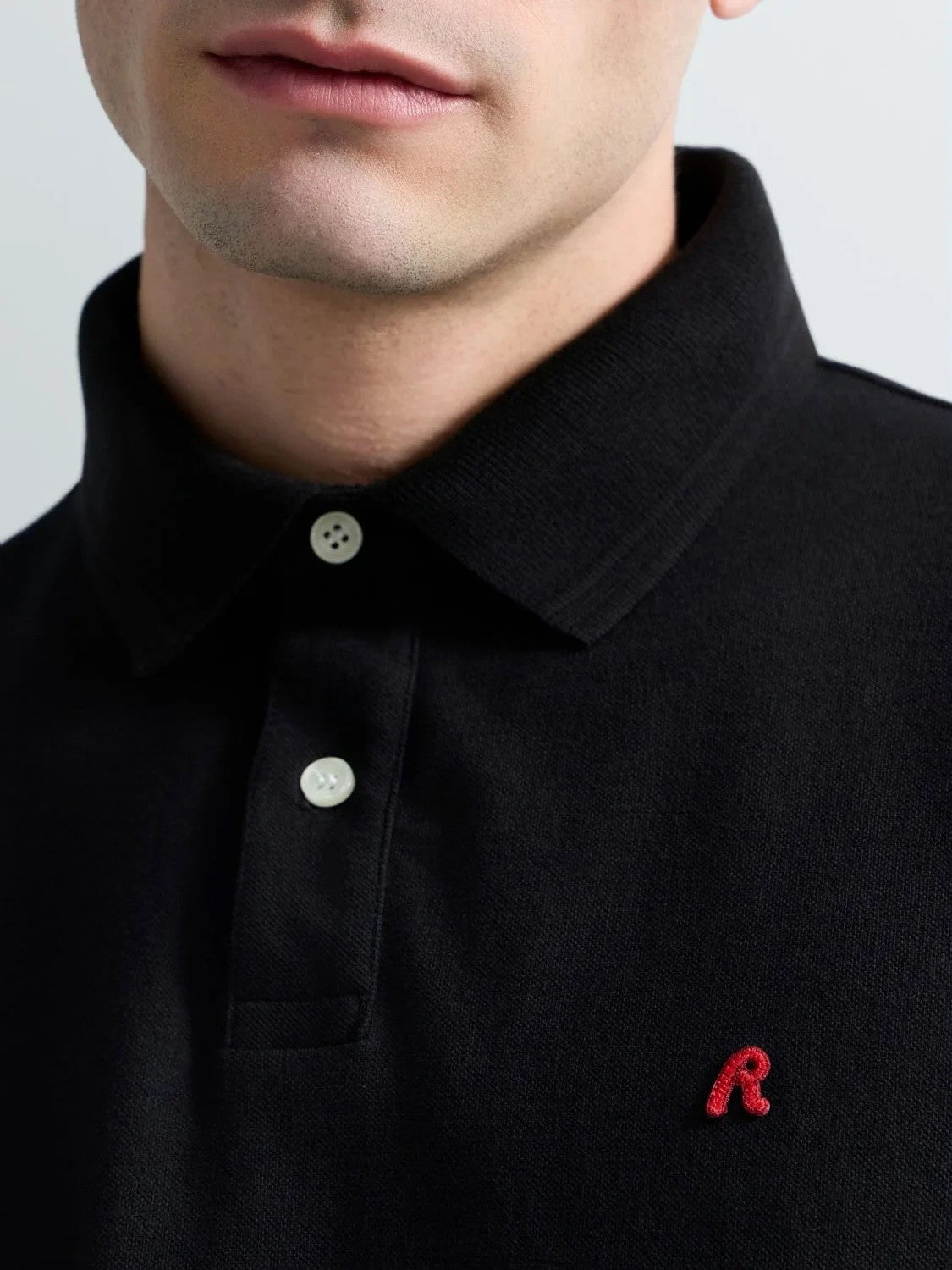 REPLAY Ανδρικό T-Shirt Polo Βαμβάκι/Ελαστάνη Μαύρο Regular Fit M3431.000.21868.576-098 BLACK 1823376
