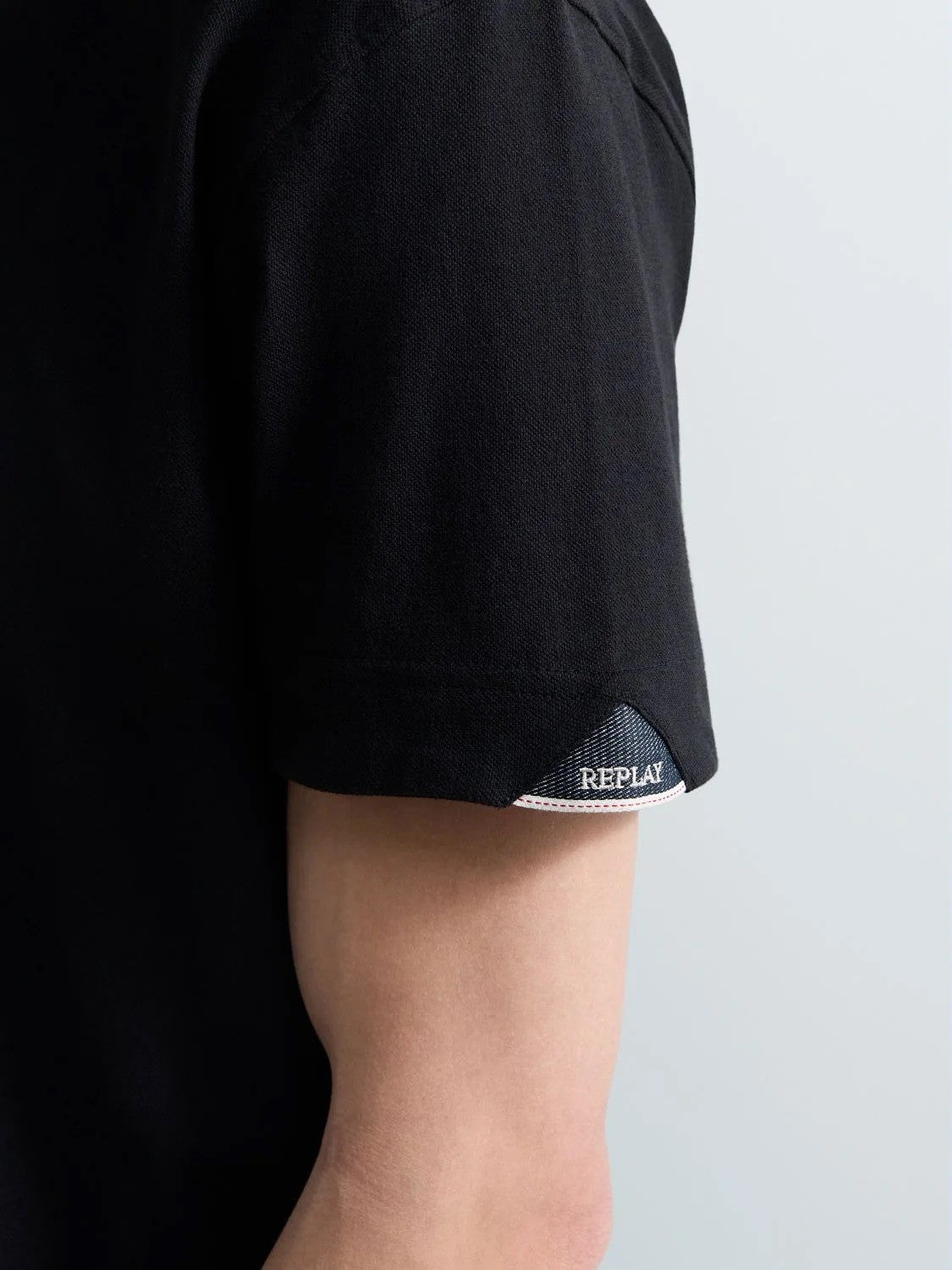 REPLAY Ανδρικό T-Shirt Polo Βαμβάκι/Ελαστάνη Μαύρο Regular Fit M3431.000.21868.576-098 BLACK 1823376