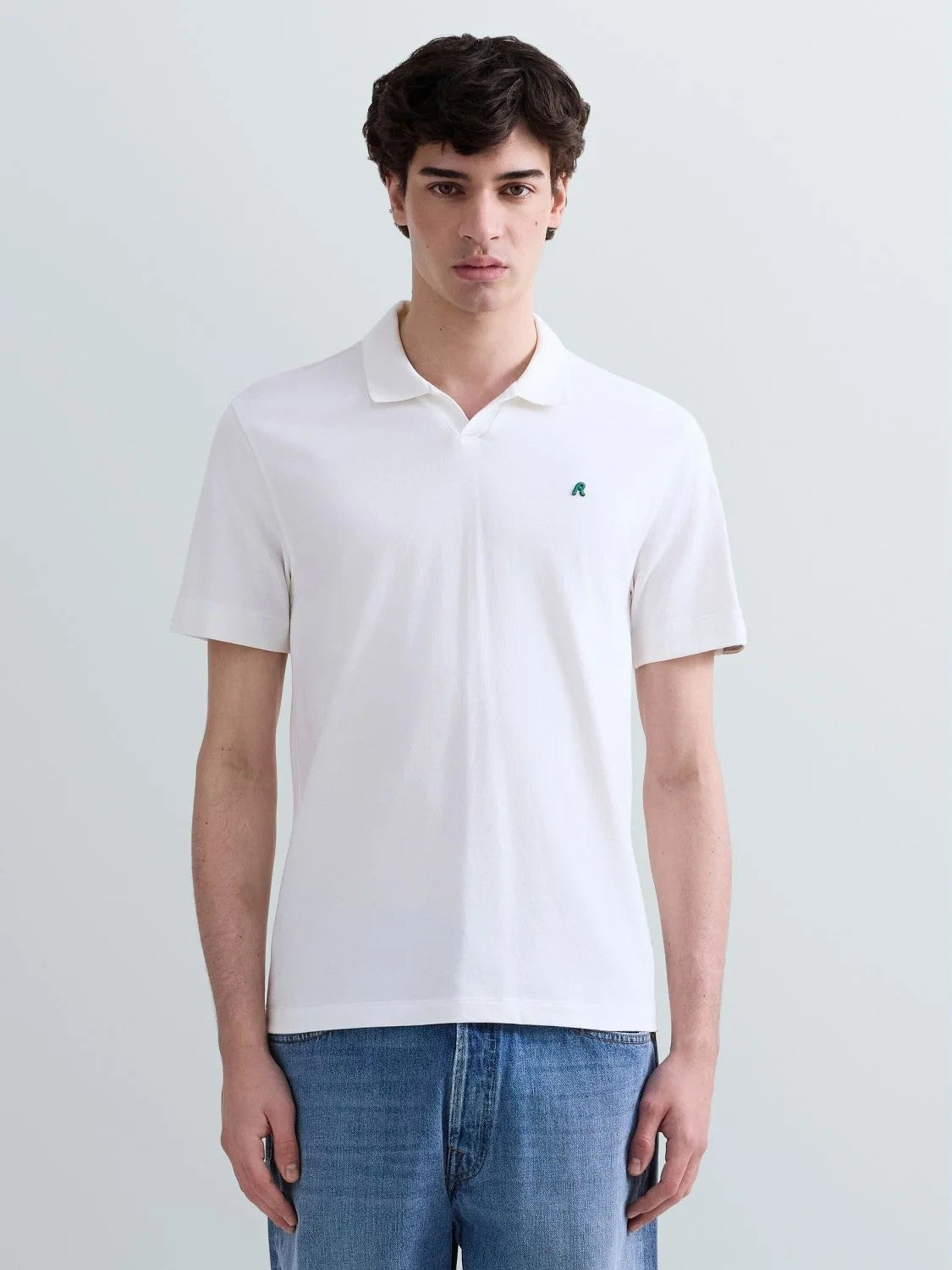 REPLAY Ανδρικό T-Shirt Polo Βαμβάκι/Ελαστάνη Λευκό Regular Fit M3465.000.21868-011 NATURAL WHITE 1823380