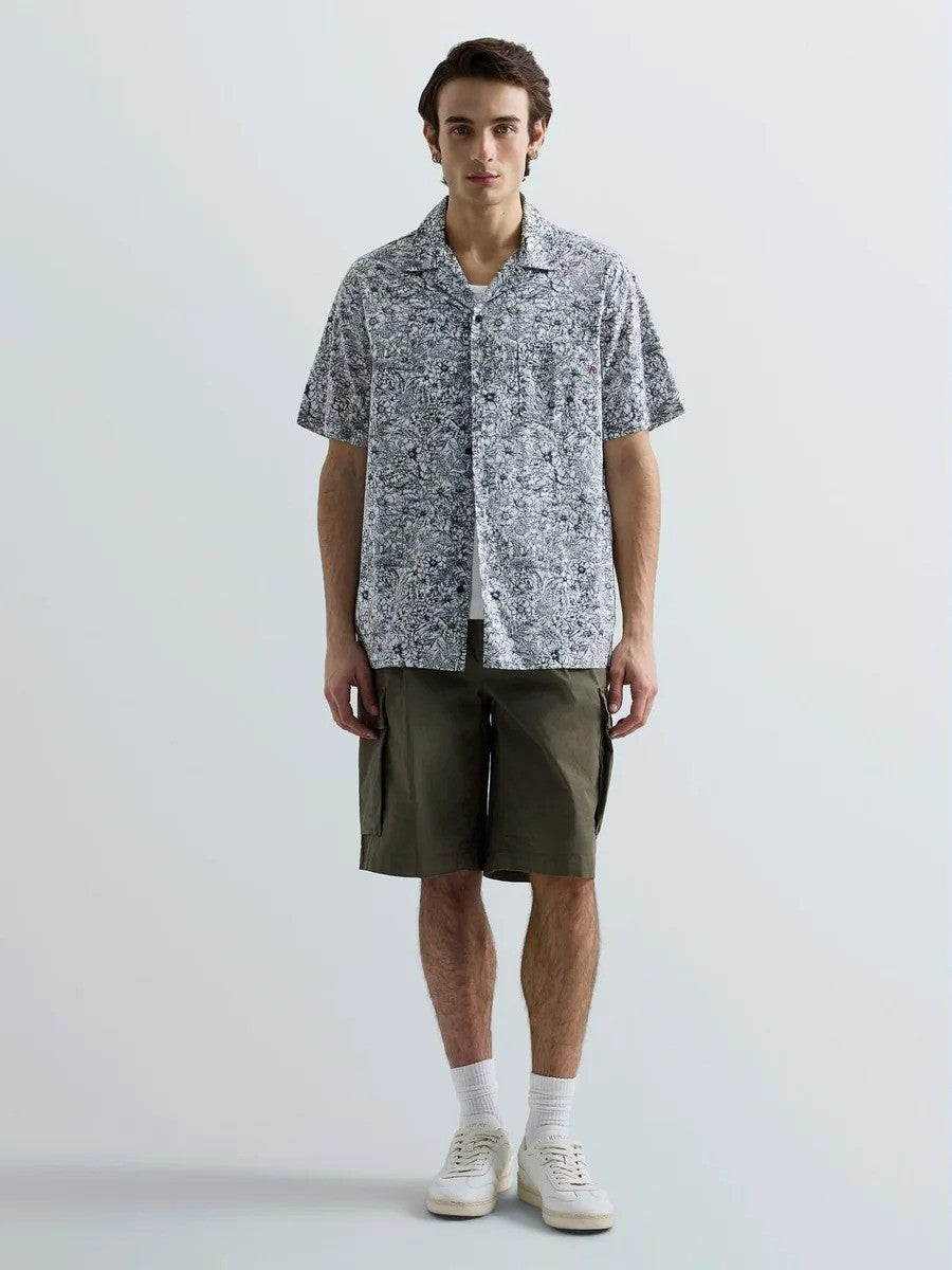 REPLAY Ανδρικό Πουκάμισο Floral Βαμβάκι Πολύχρωμο Regular Fit M4157.000.75102-020 WHITE/BLUE 1823377