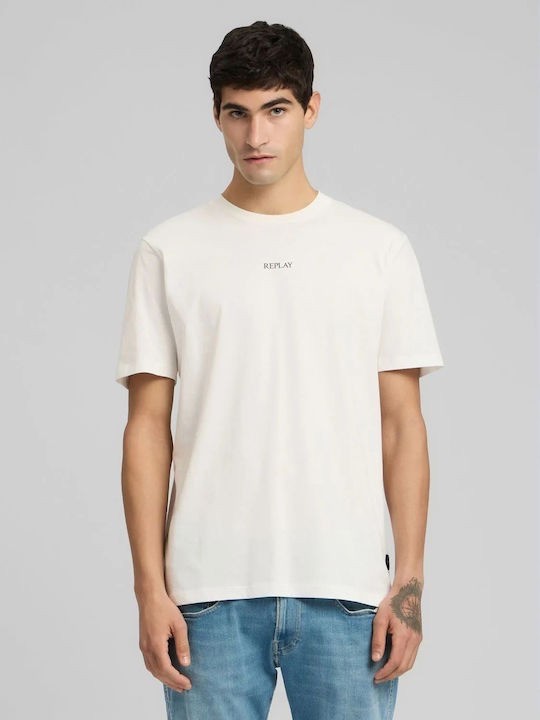 REPLAY Ανδρικό T-Shirt Βαμβάκι Εκρού Regular Fit M3098.000.2660-985 NATURAL WHITE 1823385