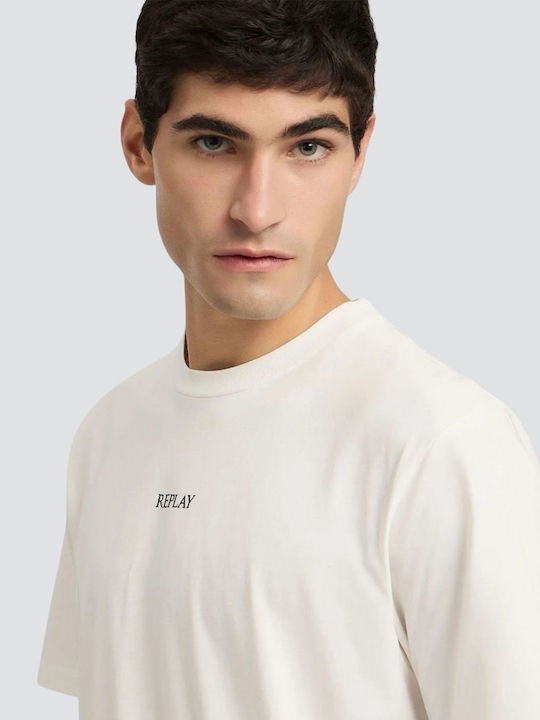 REPLAY Ανδρικό T-Shirt Βαμβάκι Εκρού Regular Fit M3098.000.2660-985 NATURAL WHITE 1823385