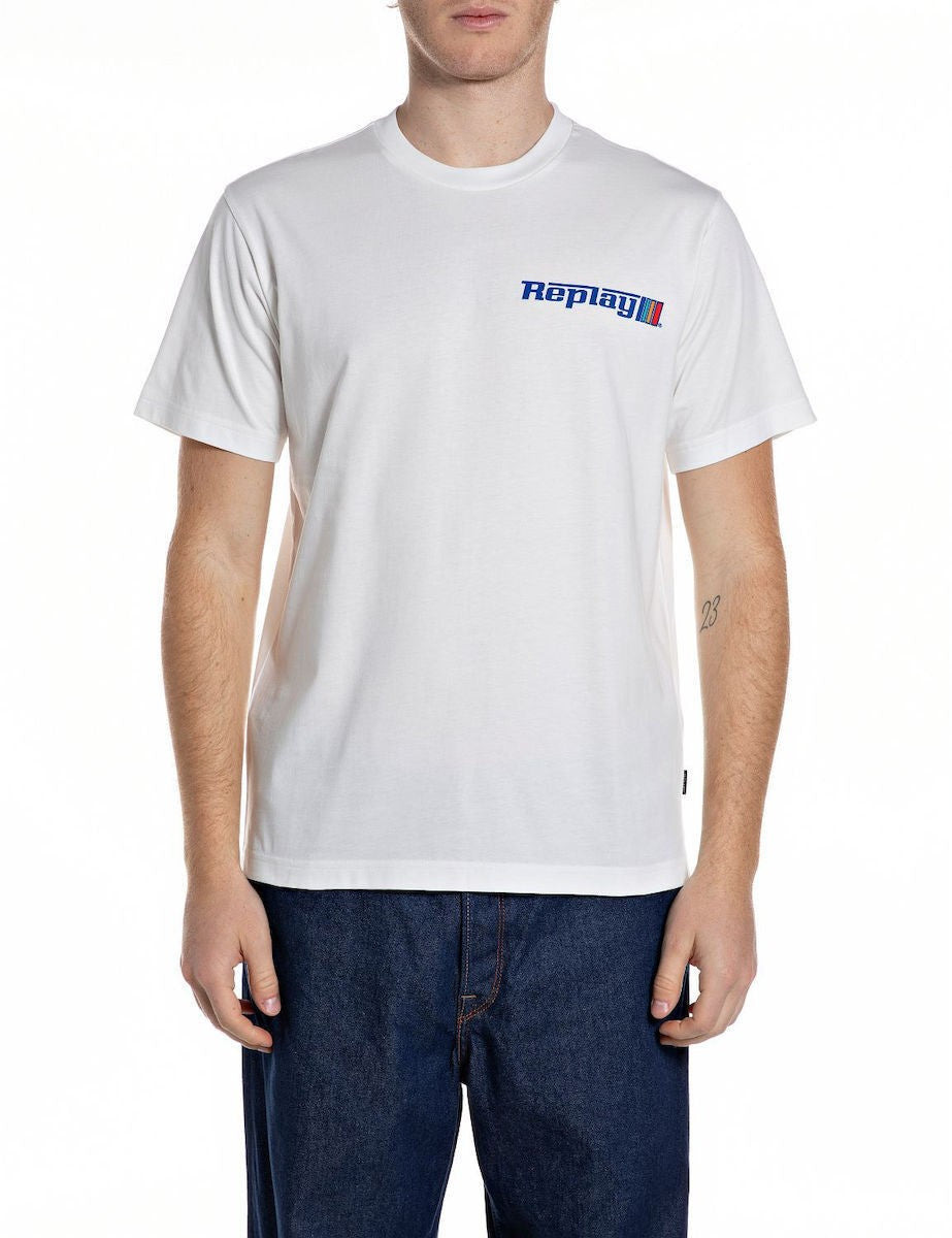 REPLAY Ανδρικό T-Shirt Βαμβάκι Λευκό Regular Fit M3329.000.2660-011 NATURAL WHITE 1823390