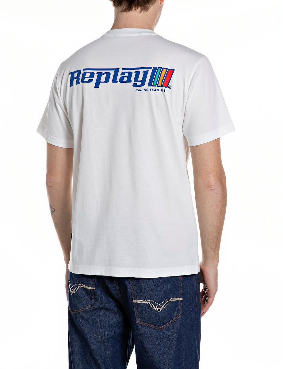 REPLAY Ανδρικό T-Shirt Βαμβάκι Λευκό Regular Fit M3329.000.2660-011 NATURAL WHITE 1823390