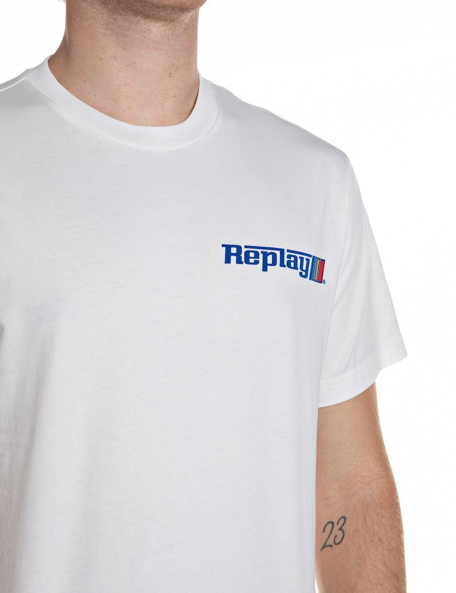 REPLAY Ανδρικό T-Shirt Βαμβάκι Λευκό Regular Fit M3329.000.2660-011 NATURAL WHITE 1823390