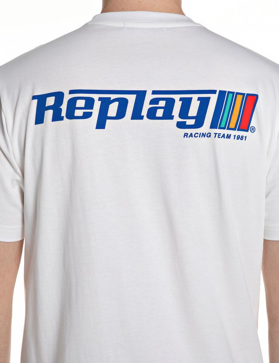 REPLAY Ανδρικό T-Shirt Βαμβάκι Λευκό Regular Fit M3329.000.2660-011 NATURAL WHITE 1823390