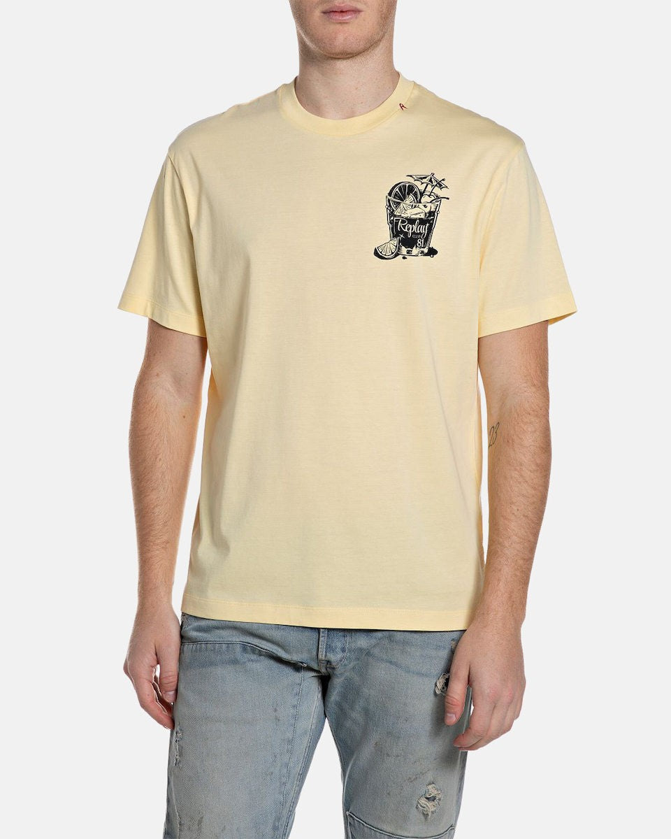 REPLAY Ανδρικό T-Shirt Βαμβάκι Κίτρινο Regular Fit M3338.000.2660-645 PALE YELLOW 1823366