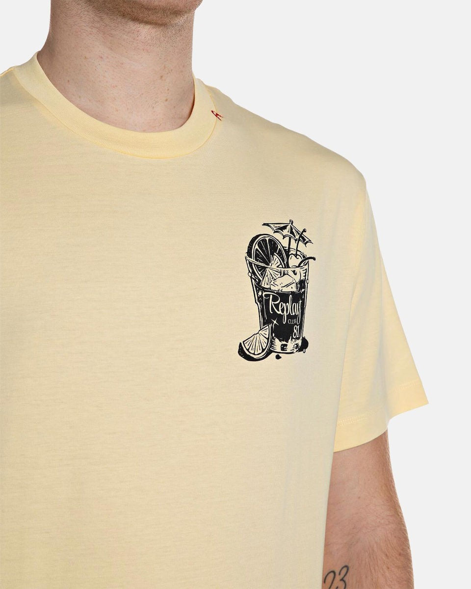 REPLAY Ανδρικό T-Shirt Βαμβάκι Κίτρινο Regular Fit M3338.000.2660-645 PALE YELLOW 1823366