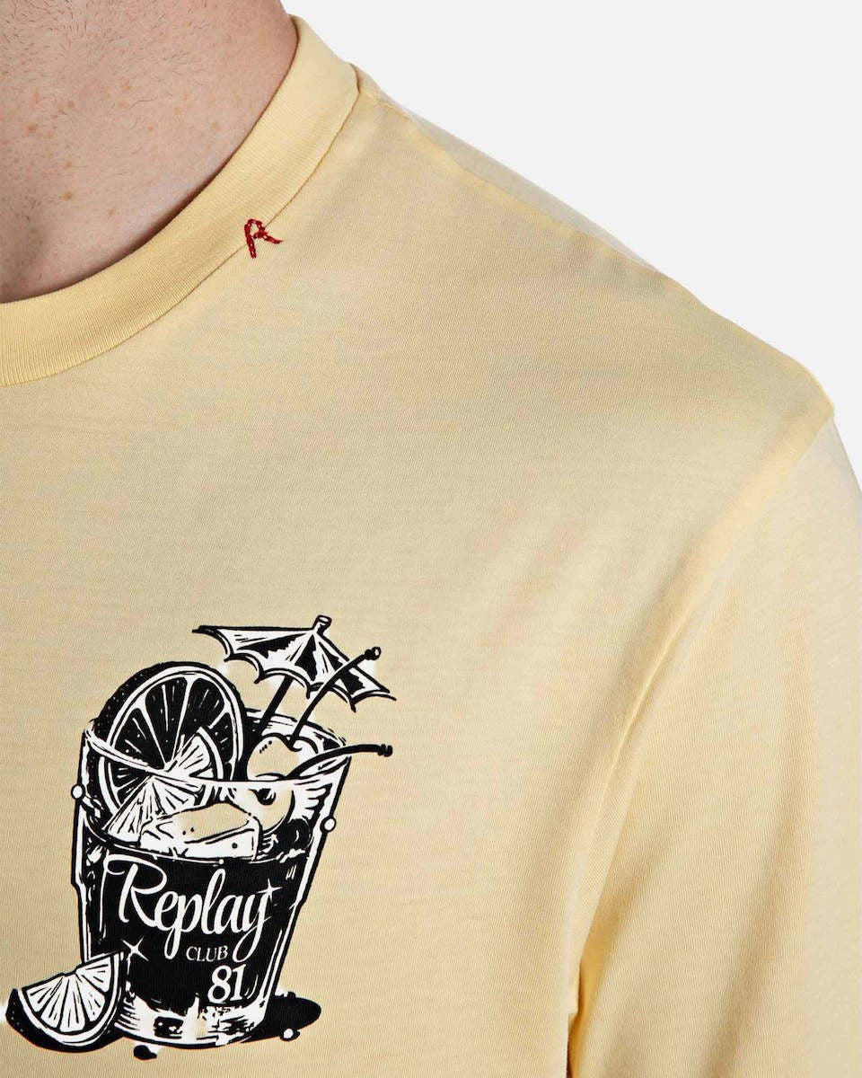 REPLAY Ανδρικό T-Shirt Βαμβάκι Κίτρινο Regular Fit M3338.000.2660-645 PALE YELLOW 1823366