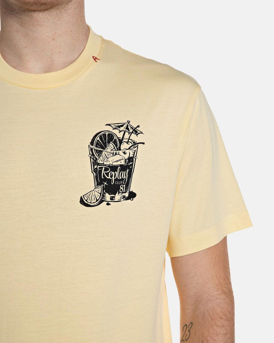 REPLAY Ανδρικό T-Shirt Βαμβάκι Κίτρινο Regular Fit M3338.000.2660-645 PALE YELLOW 1823366