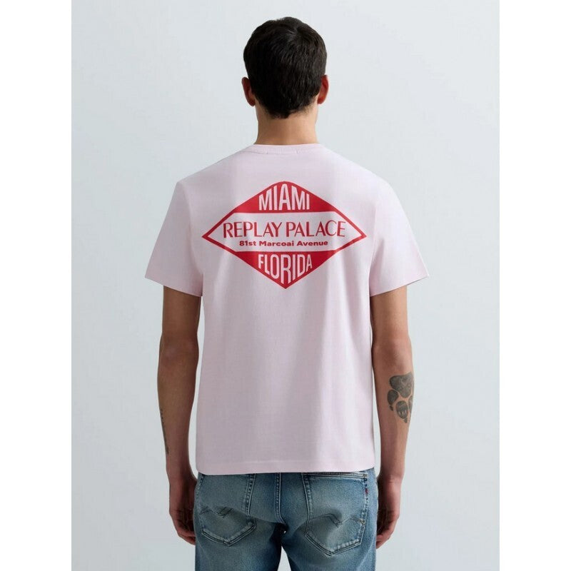 REPLAY Ανδρικό T-Shirt Βαμβάκι Ρόζ Regular Fit M3344.000.2660-062 PALE PINK 1823383