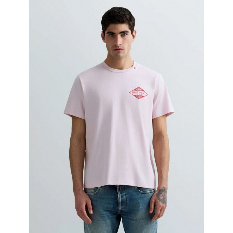 REPLAY Ανδρικό T-Shirt Βαμβάκι Ρόζ Regular Fit M3344.000.2660-062 PALE PINK 1823383