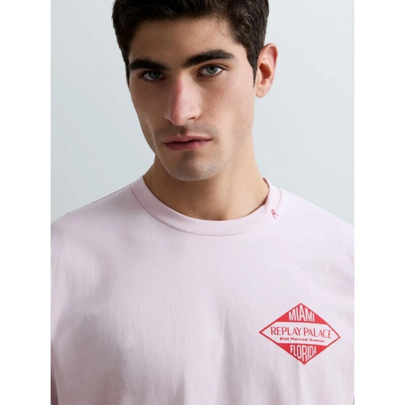 REPLAY Ανδρικό T-Shirt Βαμβάκι Ρόζ Regular Fit M3344.000.2660-062 PALE PINK 1823383
