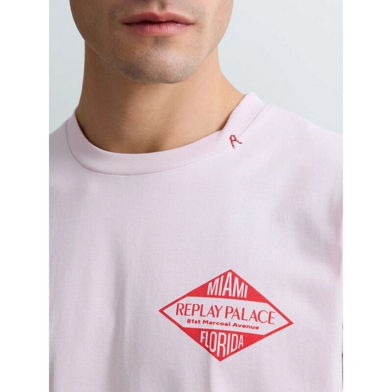 REPLAY Ανδρικό T-Shirt Βαμβάκι Ρόζ Regular Fit M3344.000.2660-062 PALE PINK 1823383