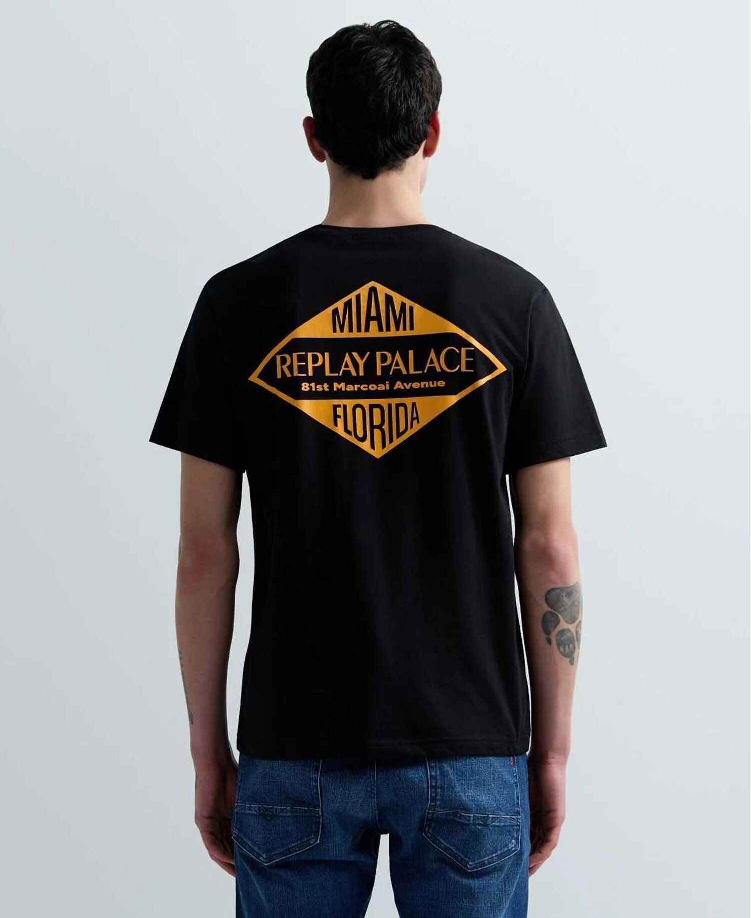REPLAY Ανδρικό T-Shirt Βαμβάκι Μαύρο Regular Fit M3344.000.2660-098 BLACK 1823383