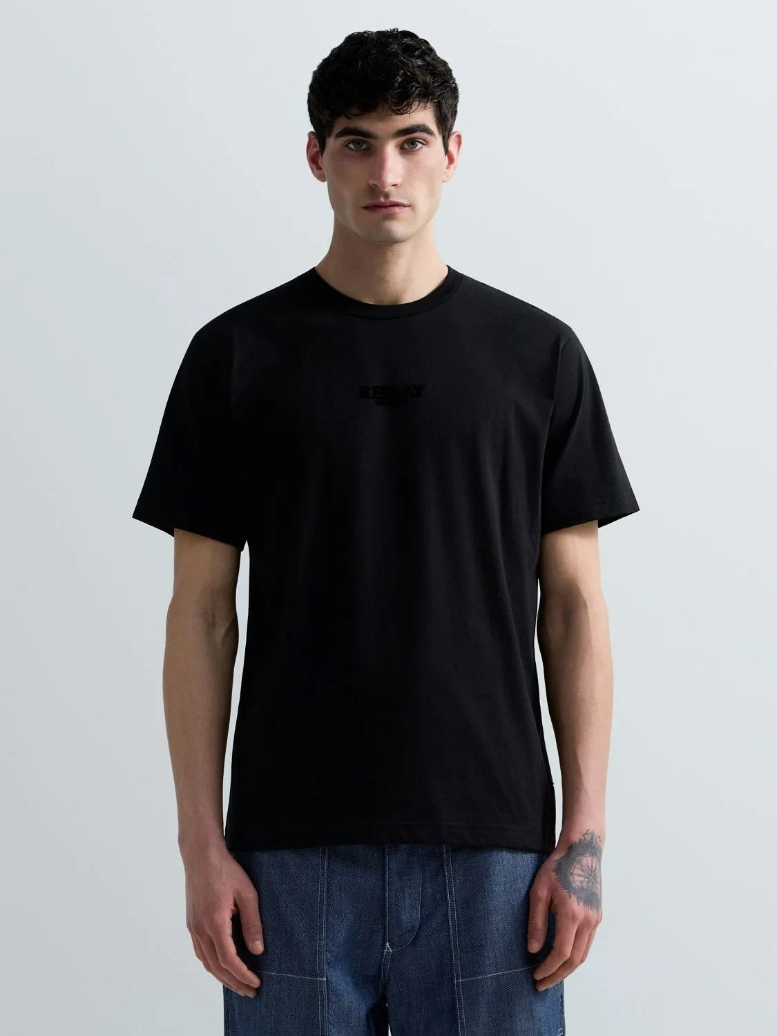 REPLAY Ανδρικό T-Shirt 3D Logo Βαμβάκι Μαύρο Regular Fit M3347.000.2660-098 BLACK 1823381