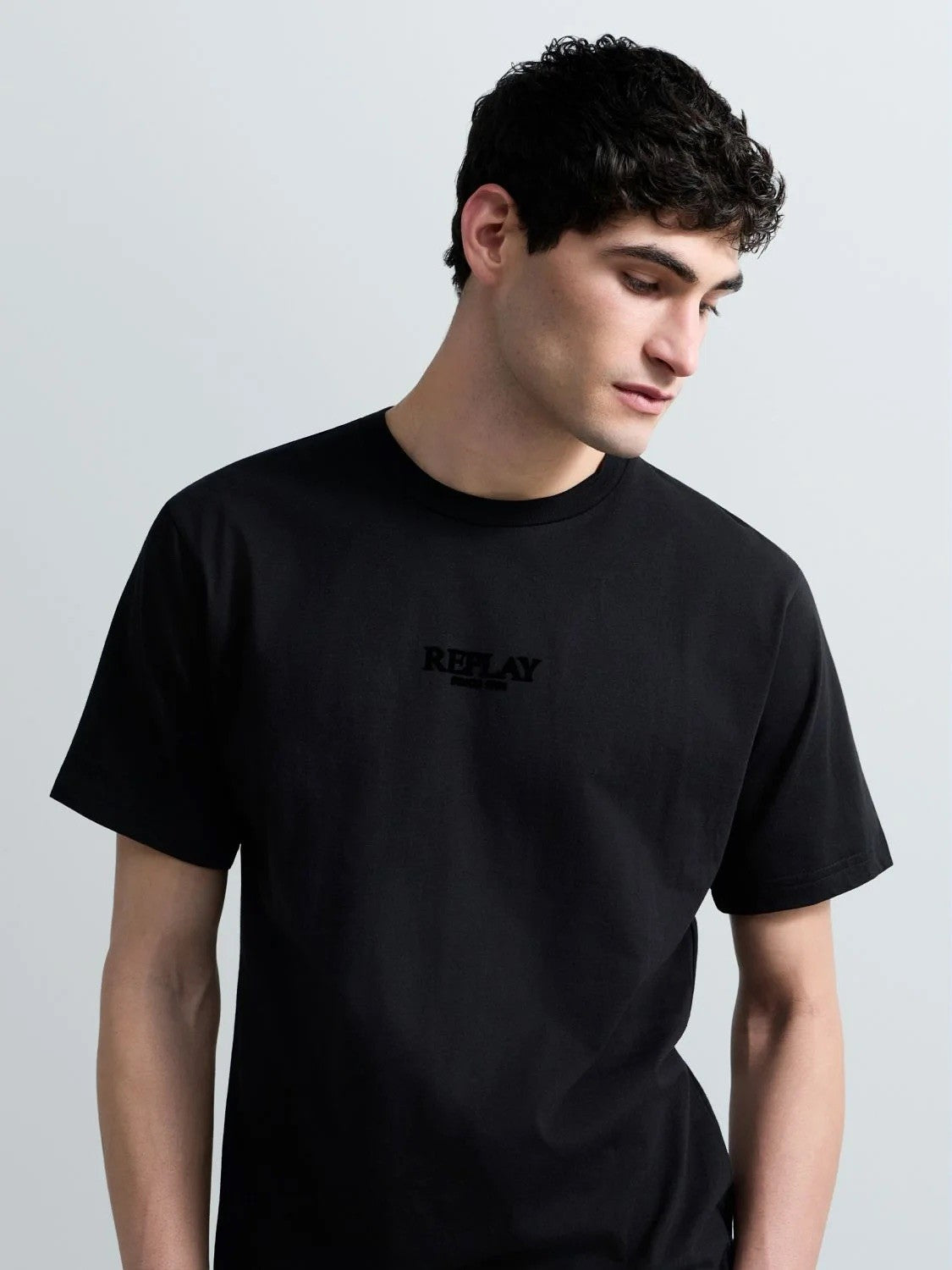 REPLAY Ανδρικό T-Shirt 3D Logo Βαμβάκι Μαύρο Regular Fit M3347.000.2660-098 BLACK 1823381