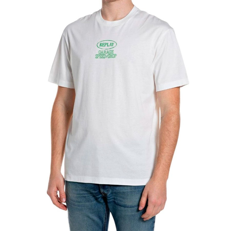 REPLAY Ανδρικό T-Shirt Βαμβάκι Λευκό Regular Fit M3348.000.2660-011 NATURAL WHITE 1823374