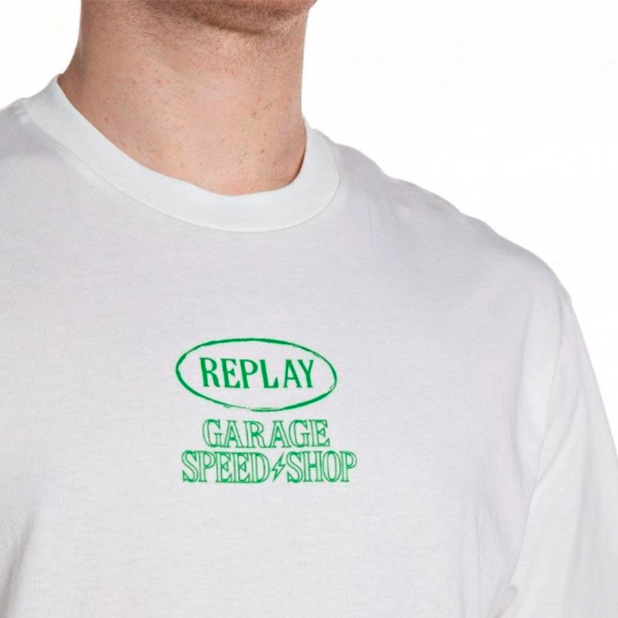 REPLAY Ανδρικό T-Shirt Βαμβάκι Λευκό Regular Fit M3348.000.2660-011 NATURAL WHITE 1823374