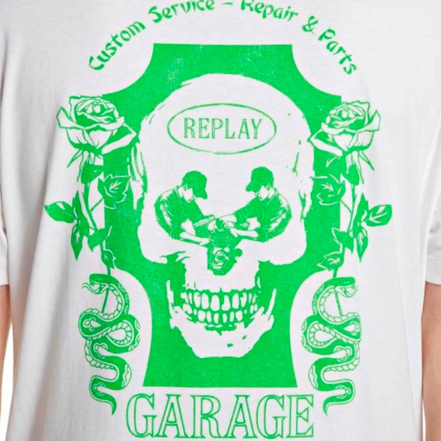 REPLAY Ανδρικό T-Shirt Βαμβάκι Λευκό Regular Fit M3348.000.2660-011 NATURAL WHITE 1823374