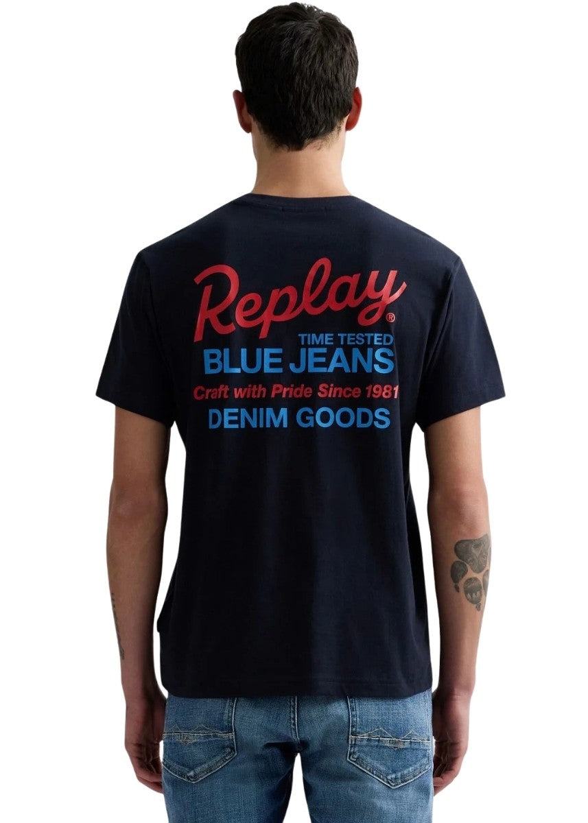 REPLAY Ανδρικό T-Shirt Βαμβάκι Μπλέ Regular Fit M3349.000.2660-970 DARK NAVY 1823388