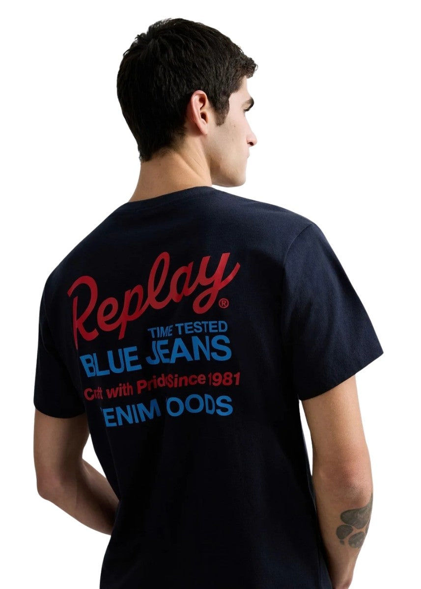 REPLAY Ανδρικό T-Shirt Βαμβάκι Μπλέ Regular Fit M3349.000.2660-970 DARK NAVY 1823388