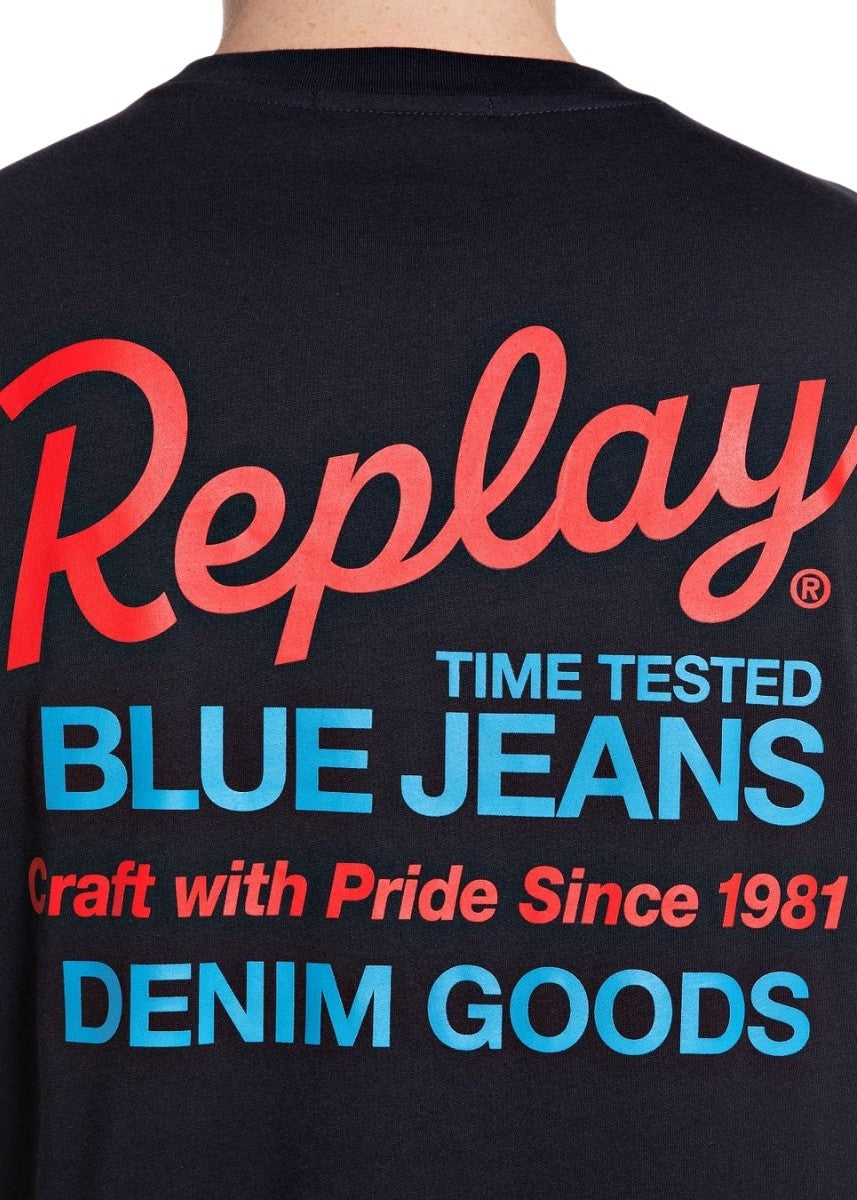 REPLAY Ανδρικό T-Shirt Βαμβάκι Μπλέ Regular Fit M3349.000.2660-970 DARK NAVY 1823388