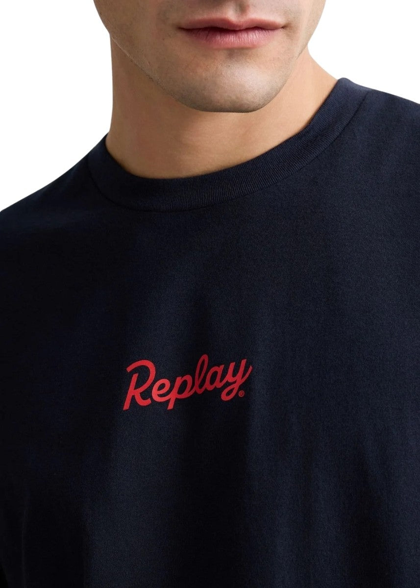 REPLAY Ανδρικό T-Shirt Βαμβάκι Μπλέ Regular Fit M3349.000.2660-970 DARK NAVY 1823388