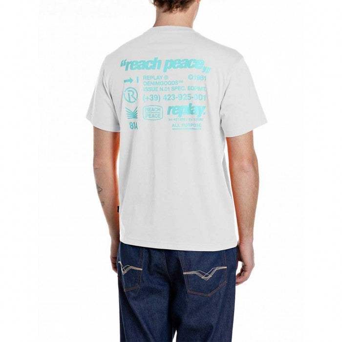REPLAY Ανδρικό T-Shirt Βαμβάκι Λευκό Regular Fit M3353.000.2660-011 NATURAL WHITE 1823369