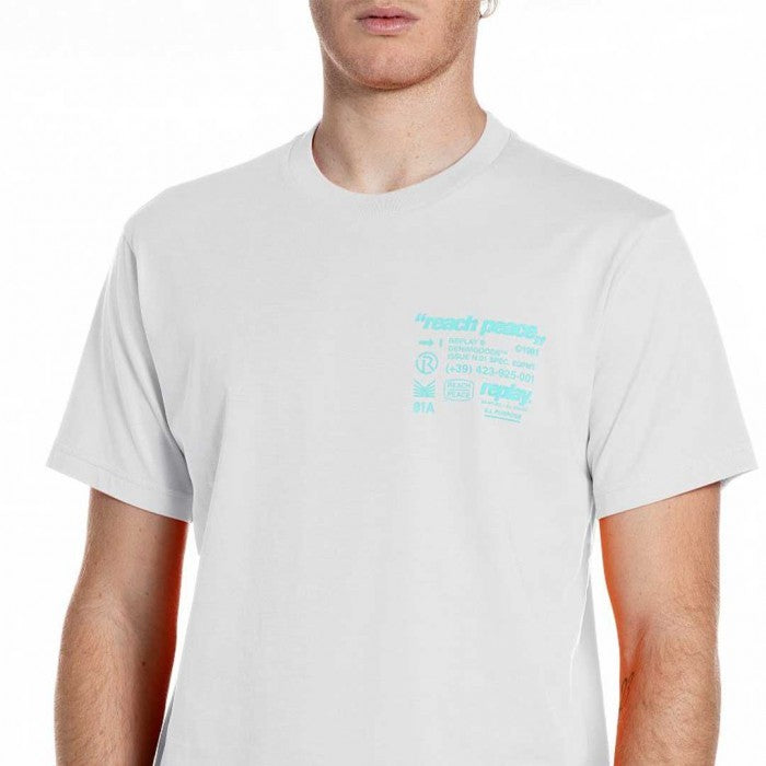 REPLAY Ανδρικό T-Shirt Βαμβάκι Λευκό Regular Fit M3353.000.2660-011 NATURAL WHITE 1823369